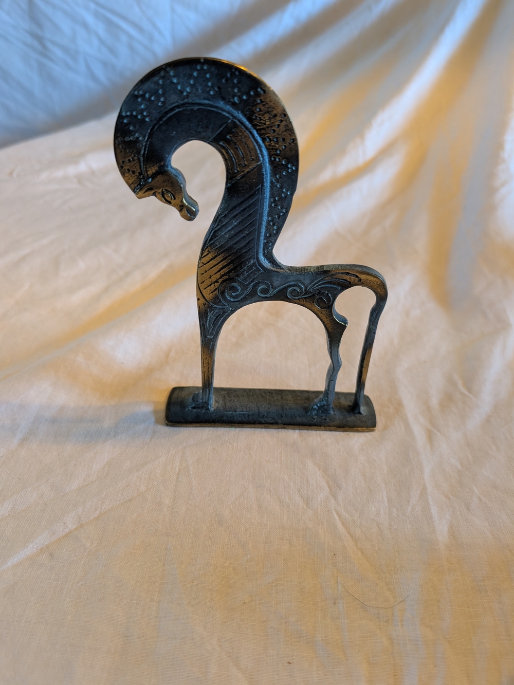 2/60$ Vintage Black Metal Stylized Horse Figurine